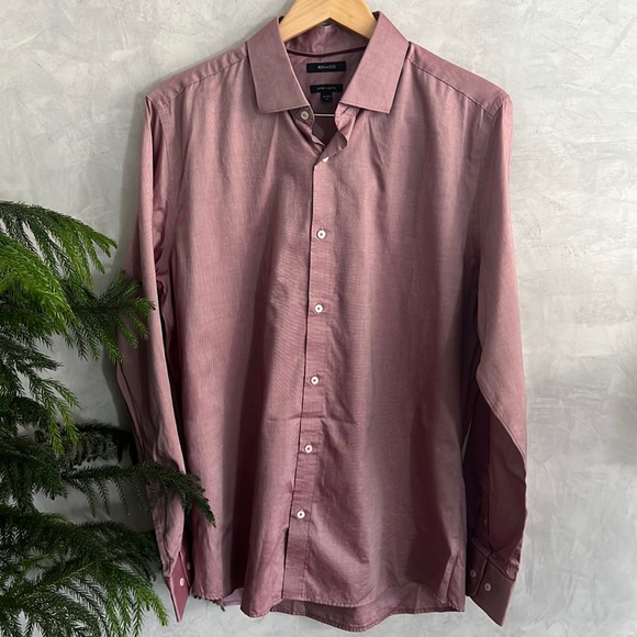 Mens RW&CO. Long Sleeve Button Down Fitted Dress Shirt. Size L - Picture 1 of 7